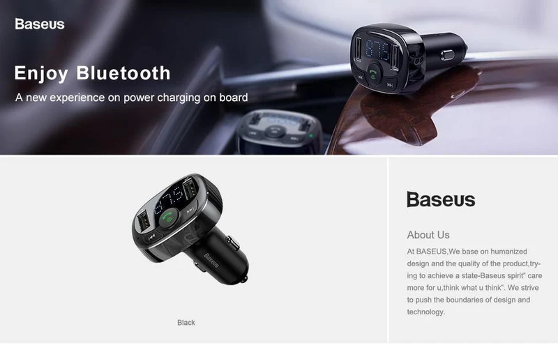 Baseus Autoladegerät für iPhone Handy Freisprecheinrichtung FM Transmitter Bluetooth Car Kit LCD MP3 Player Dual USB Autotelefonladegerät