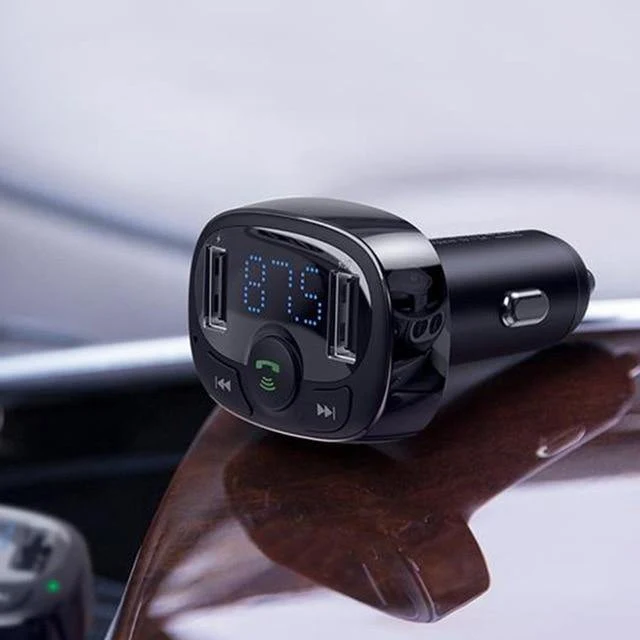Baseus Autoladegerät für iPhone Handy Freisprecheinrichtung FM Transmitter Bluetooth Car Kit LCD MP3 Player Dual USB Autotelefonladegerät