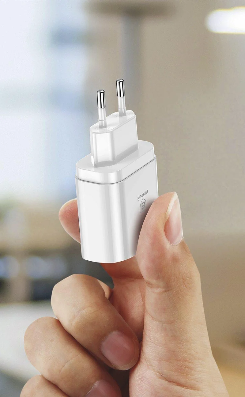 LED-Anzeige 3 USB-Ladegerät, Baseus-Handy-USB-Ladegerät, Schnelllade-Wandladegerät für iPhone, Samsung, Xiaomi, 3.4 A Max-Ladegerät