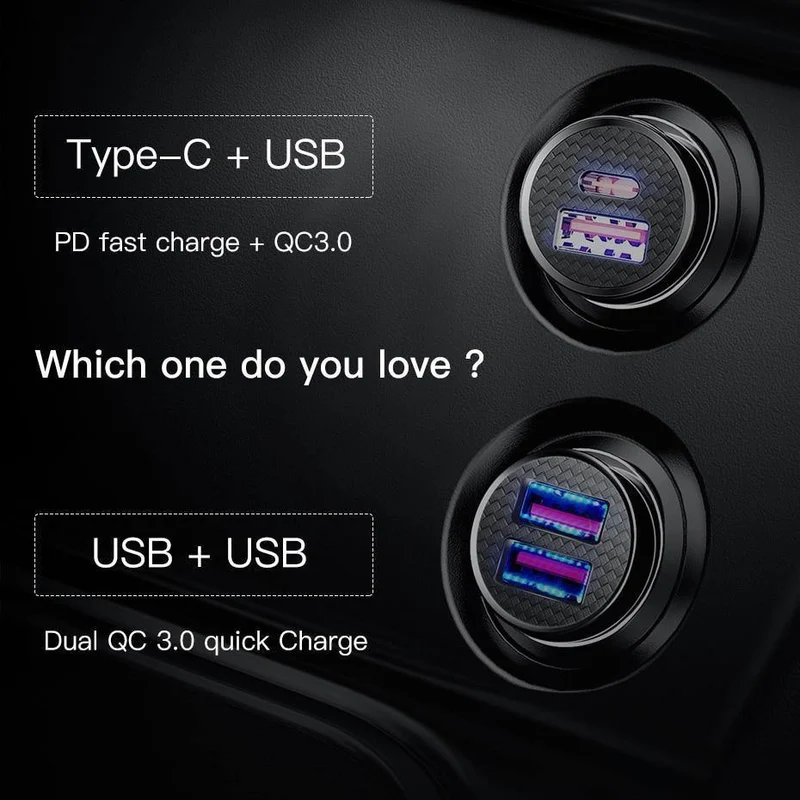 Baseus 30W Quick Charge 4.0 3.0 Autoladegerät für Samsung Huawei Supercharge SCP USB Typ C PD 3.0 Schnelllade-Autotelefonladegerät