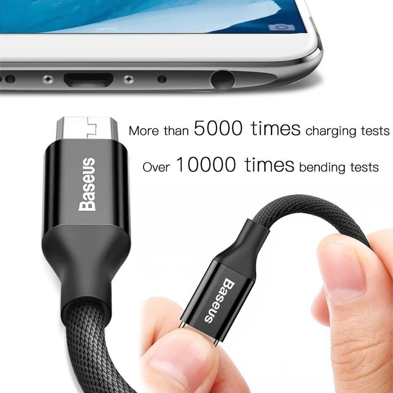 Baseus Micro USB-Kabel für Xiaomi Redmi Note 5 Pro 4X 4 Ladekabel für Samsung Huawei USB-Telefonladegerät Ladedatenkabel