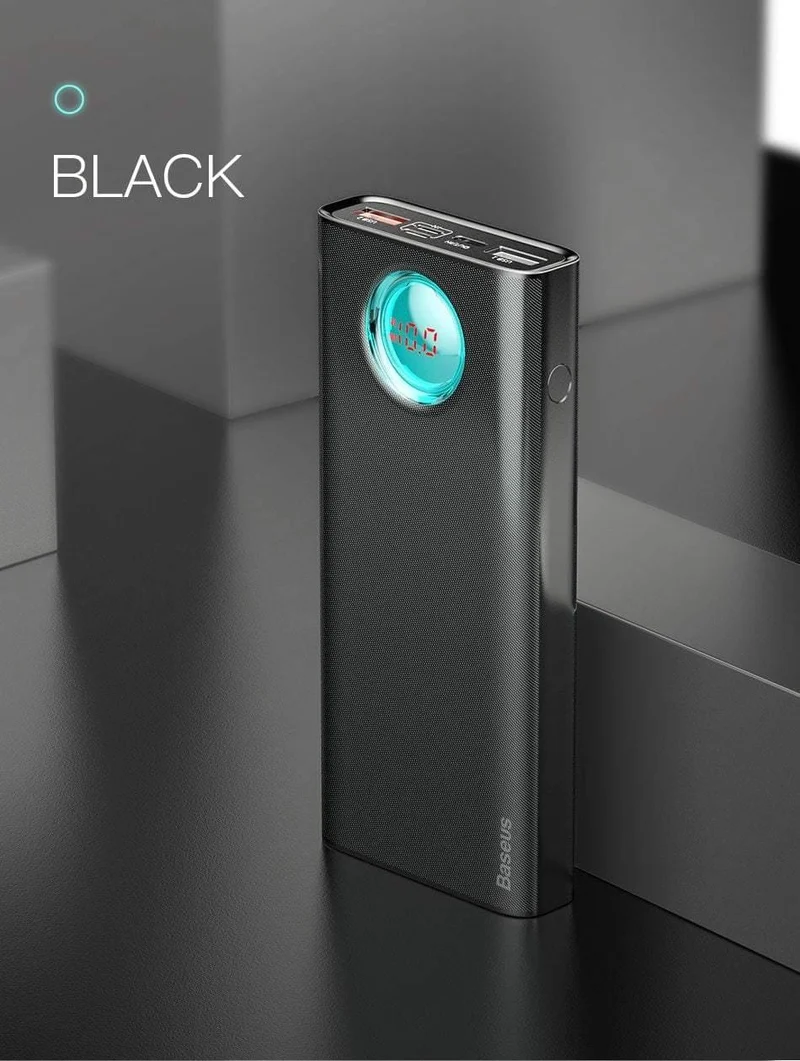 Baseus 20000mAh Power Bank Für iPhone Samsung Huawei Typ C PD Schnellladung + Schnellladung 3.0 USB Powerbank Externer Akku