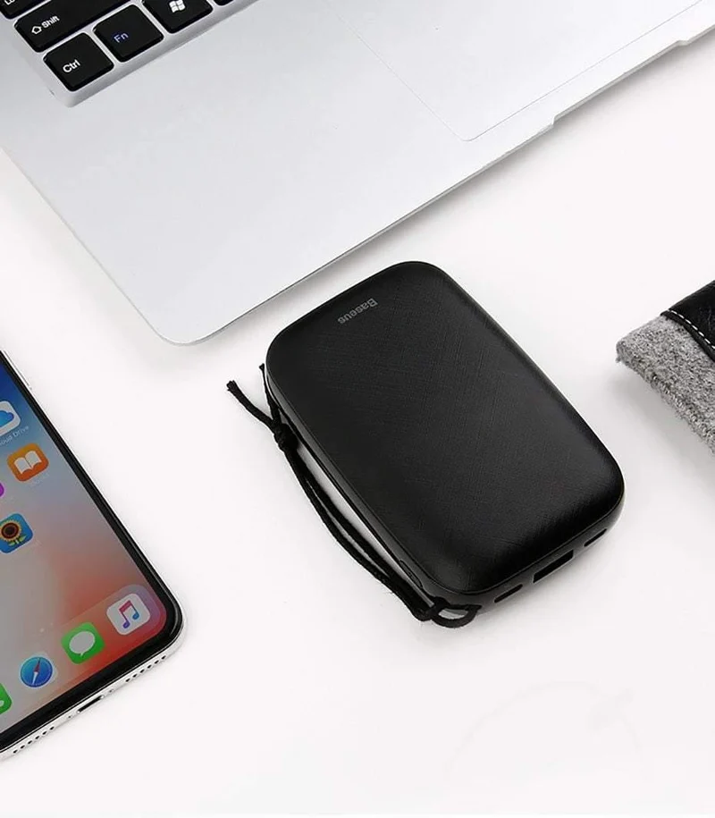 Baseus 10000mAh Mini Power Bank Für iPhone Samsung Huawei Xiaomi Powerbank Tragbare USB-Lade Power Bank Externe Batterie