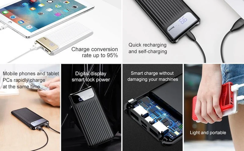 Baseus 10000mAh QC3.0 Schnelllade-Powerbank für iPhone Samsung S9 S9 Plus Note 9 Xiaomi PowerBank USB-Schnelllade-Powerbank