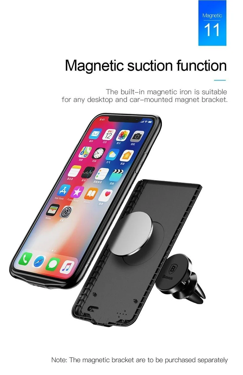 Baseus 3500mAh Akkuhülle für iPhone X Power Bank Ladehülle Tragbare dünne Powerbank Akkuladegerät Hülle für iPhone X