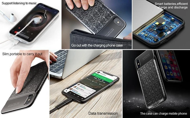 Baseus 3500mAh Akkuhülle für iPhone X Power Bank Ladehülle Tragbare dünne Powerbank Akkuladegerät Hülle für iPhone X