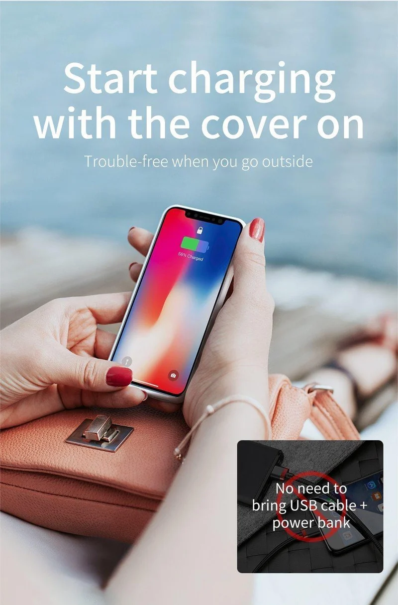 Baseus 4000 mAh Akku-Hülle für iPhone X Xs 5.8 2018 Power Bank Ladegerät Hülle für iPhone Xs X Powerbank Ladehülle