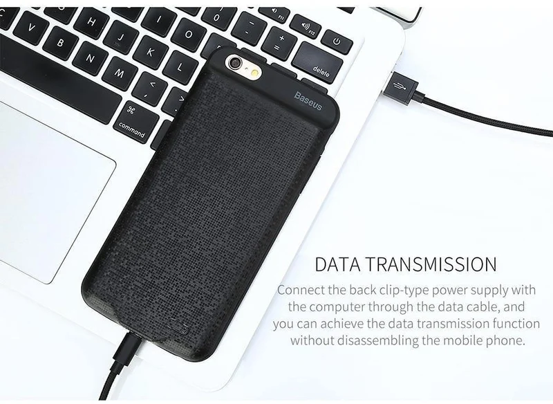 Baseus 2500mAh/3650mAn Batterieladegerätegehäuse für iPhone 6 6s Backup-Batteriegehäuse für iPhone 6 Plus 6s Plus Power Bank-Gehäuseabdeckung