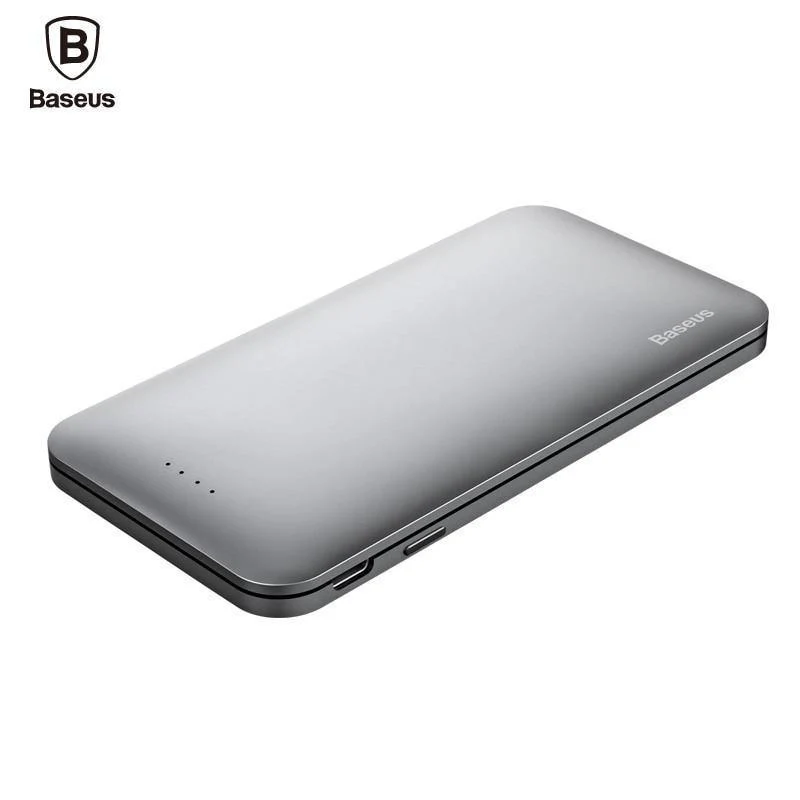 Baseus 5000mAh Power Bank Dual USB-Eingang schnelles Aufladen Tragbares externes Akku-Ladegerät für iPhone 7 Samsung S8 Huawei Xiaomi