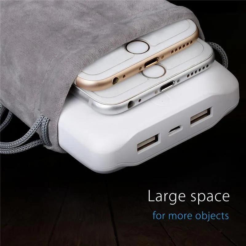 ORICO Phone Storage Velvet Bag Speicher für USB-Ladegerät / USB-Kabel / Energienbank / Telefon und mehr graue Farbe