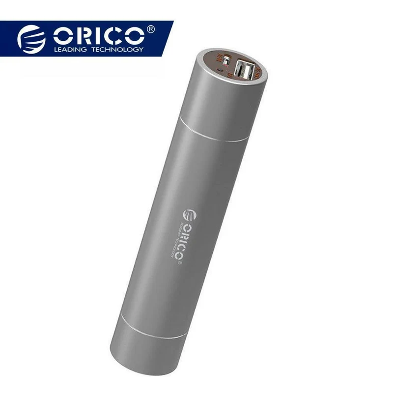 ORICO 2600 mAh Externer Akku 5 V 1.5 A Aluminium Power Bank mit SOS-Taschenlampe Tragbar Silber/Gold/Pink