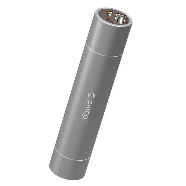 ORICO 2600 mAh Externer Akku 5 V 1.5 A Aluminium Power Bank mit SOS-Taschenlampe Tragbar Silber/Gold/Pink