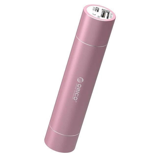 ORICO 2600 mAh Externer Akku 5 V 1.5 A Aluminium Power Bank mit SOS-Taschenlampe Tragbar Silber/Gold/Pink