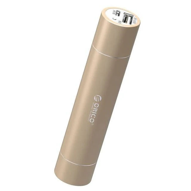 ORICO 2600 mAh Externer Akku 5 V 1.5 A Aluminium Power Bank mit SOS-Taschenlampe Tragbar Silber/Gold/Pink