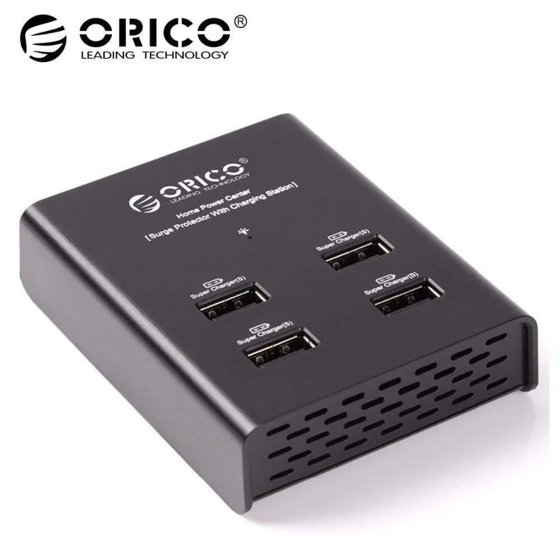ORICO Ladegerät Handy Ladegerät USB Tablet Ladegerät für iPhone X 8 7 Samsung S8 Xiaomi Tablet Power Bank iPad Schwarz