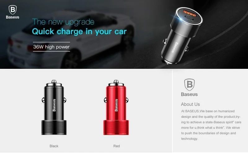 Baseus Schnelles Autotelefonladegerät für iPhone USB Typ C PD Quick Charge 3.0 QC3.0 Autoladegerät für Samsung S9 Xiaomi Mi8 Autoladegerät