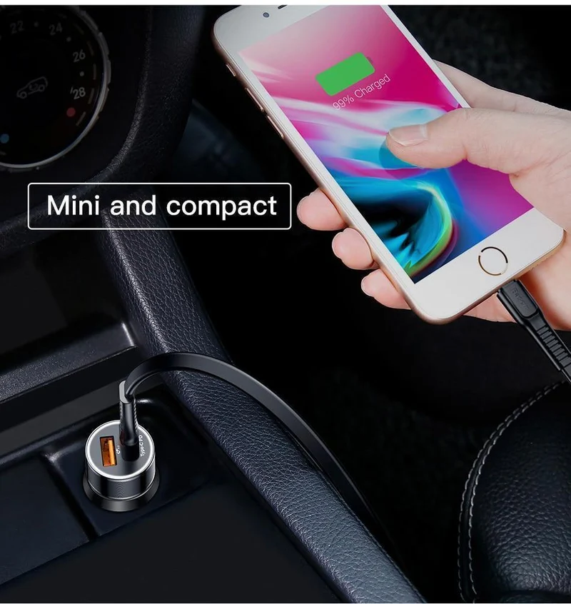 Baseus Schnelles Autotelefonladegerät für iPhone USB Typ C PD Quick Charge 3.0 QC3.0 Autoladegerät für Samsung S9 Xiaomi Mi8 Autoladegerät