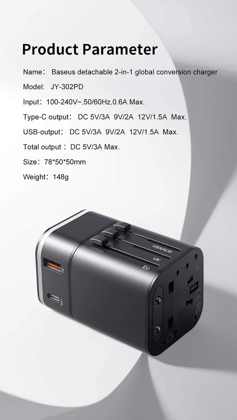Baseus 18W Reise EU USB Ladegerät Unterstützt Quick Charge 3.0 für Samsung Telefon Ladegerät PD 3.0 Ladegerät für iPhone Chargeur USB