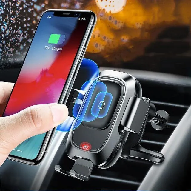 Baseus Qi Auto-Drahtlosladegerät für iPhone X XS Max Samsung Intelligenter Infrarotsensor Schnelles kabelloses Laden Autotelefonladegerät