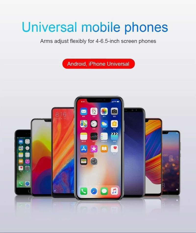 Baseus Qi Auto-Drahtlosladegerät für iPhone X XS Max Samsung Intelligenter Infrarotsensor Schnelles kabelloses Laden Autotelefonladegerät