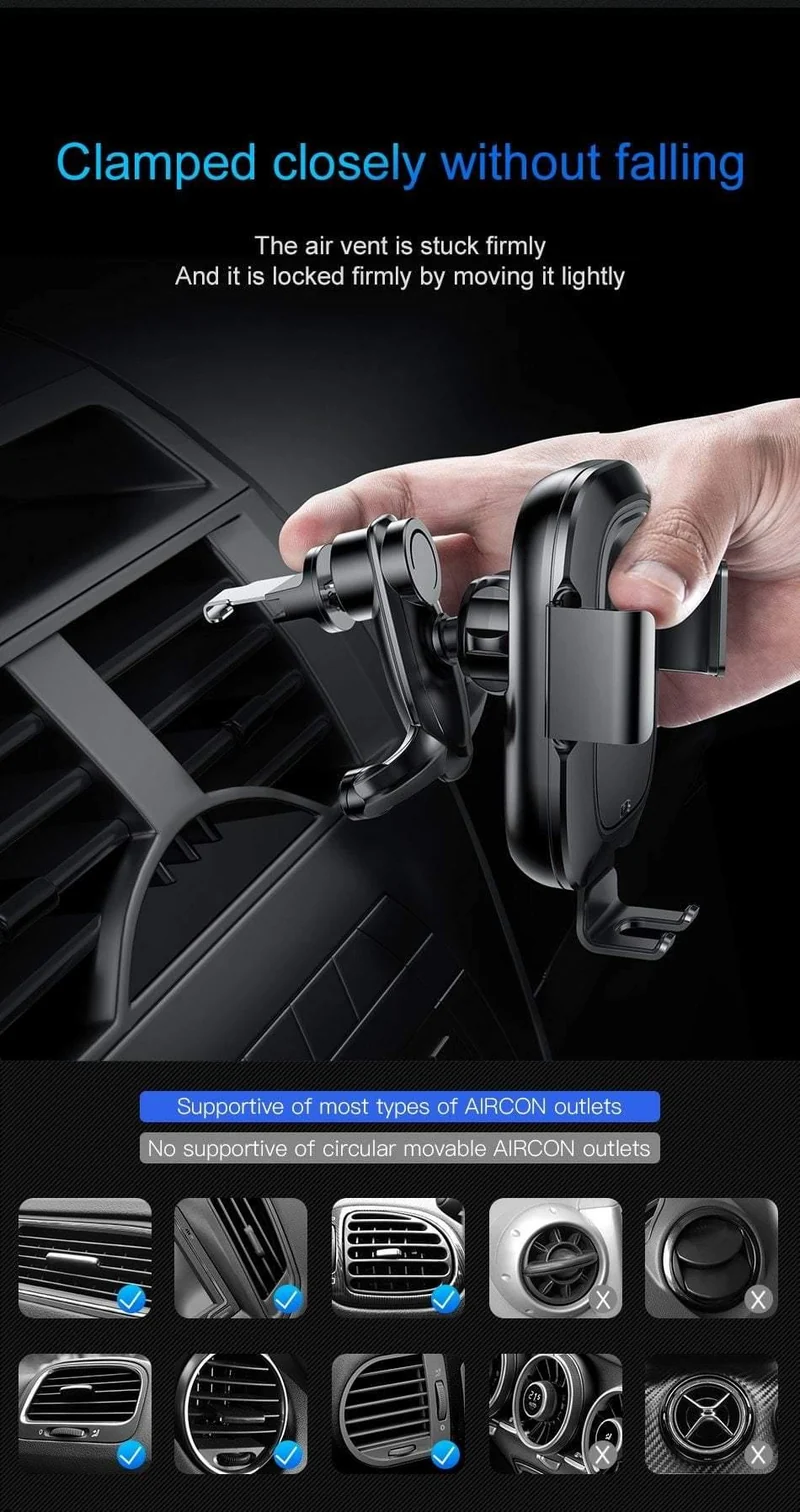 Baseus Qi Auto-Drahtlosladegerät für iPhone X XS Max Samsung Intelligenter Infrarotsensor Schnelles kabelloses Laden Autotelefonladegerät
