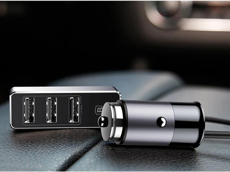 Baseus 4 USB-Schnellladegerät fürs Auto für iPhone, iPad, Samsung Tablet, Handy-Ladegerät, 5 V, 5.5 A, Auto-USB-Ladegerät, Auto-Ladegerät