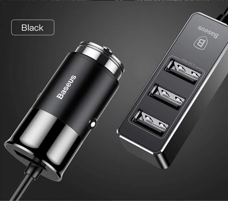 Baseus 4 USB-Schnellladegerät fürs Auto für iPhone, iPad, Samsung Tablet, Handy-Ladegerät, 5 V, 5.5 A, Auto-USB-Ladegerät, Auto-Ladegerät