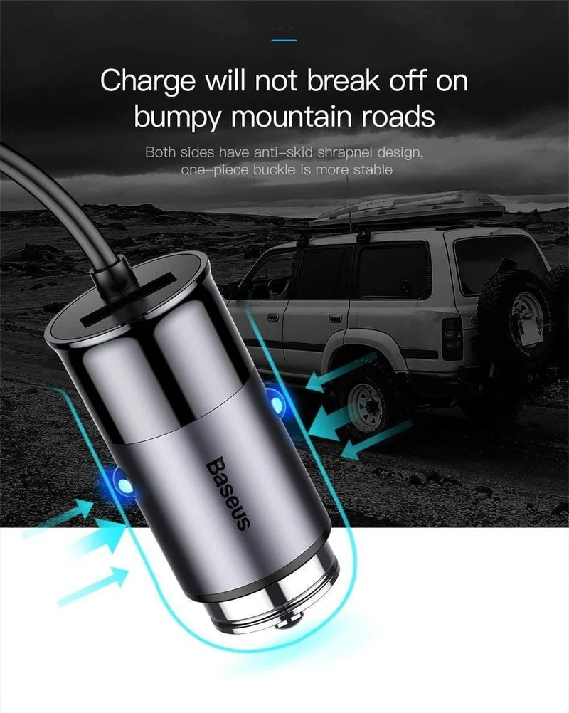 Baseus 4 USB-Schnellladegerät fürs Auto für iPhone, iPad, Samsung Tablet, Handy-Ladegerät, 5 V, 5.5 A, Auto-USB-Ladegerät, Auto-Ladegerät