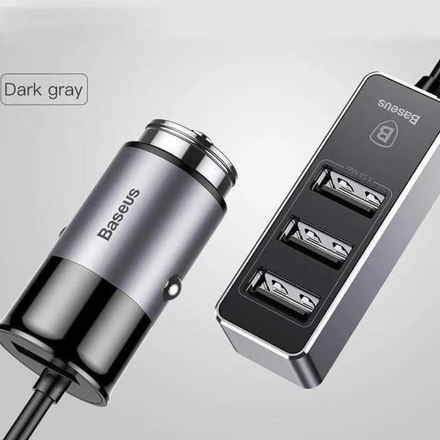 Baseus 4 USB-Schnellladegerät fürs Auto für iPhone, iPad, Samsung Tablet, Handy-Ladegerät, 5 V, 5.5 A, Auto-USB-Ladegerät, Auto-Ladegerät
