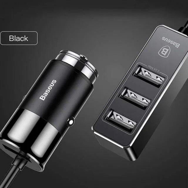 Baseus 4 USB-Schnellladegerät fürs Auto für iPhone, iPad, Samsung Tablet, Handy-Ladegerät, 5 V, 5.5 A, Auto-USB-Ladegerät, Auto-Ladegerät