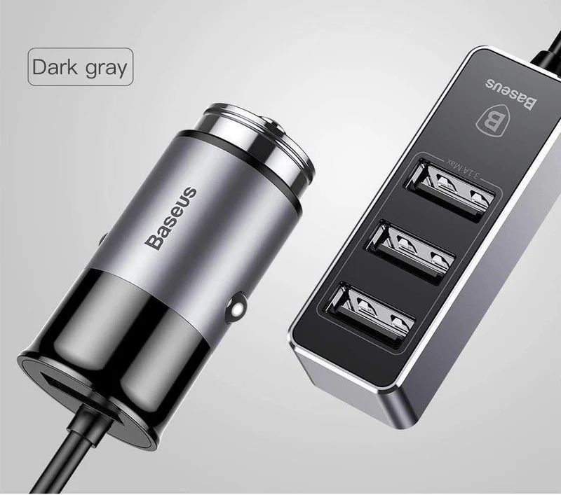 Baseus 4 USB-Schnellladegerät fürs Auto für iPhone, iPad, Samsung Tablet, Handy-Ladegerät, 5 V, 5.5 A, Auto-USB-Ladegerät, Auto-Ladegerät
