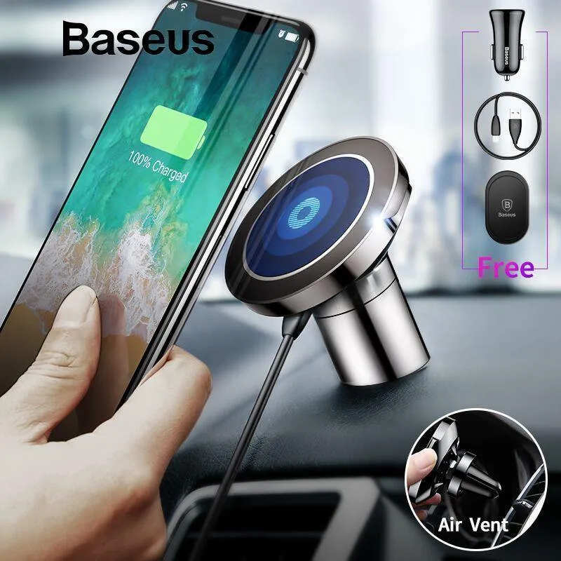 Baseus Qi Auto Drahtlose Ladegerät Magnetische Telefon Halter Für iPhone XS Samsung Drahtlose Aufladen Auto Halterung Handy Halter Stehen