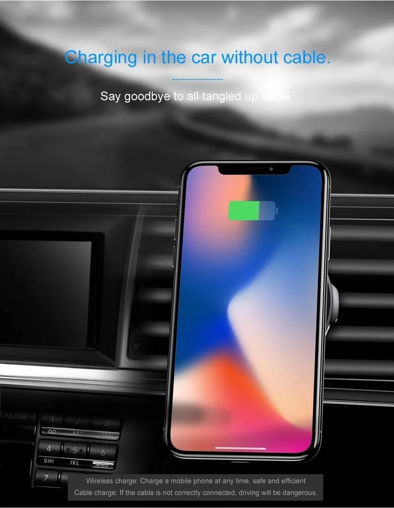 Baseus Qi Auto Drahtlose Ladegerät Magnetische Telefon Halter Für iPhone XS Samsung Drahtlose Aufladen Auto Halterung Handy Halter Stehen