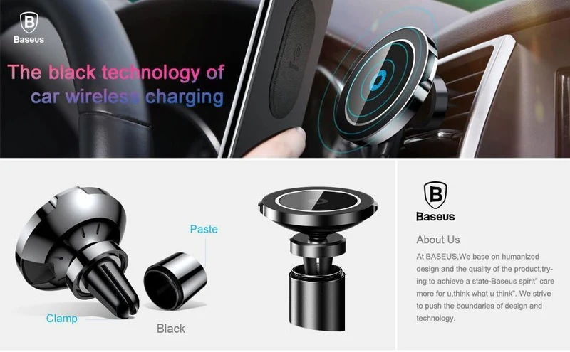 Baseus Qi Auto Drahtlose Ladegerät Magnetische Telefon Halter Für iPhone XS Samsung Drahtlose Aufladen Auto Halterung Handy Halter Stehen