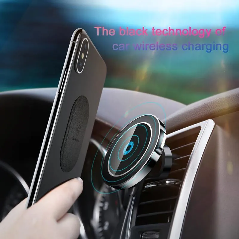 Baseus Qi Auto Drahtlose Ladegerät Magnetische Telefon Halter Für iPhone XS Samsung Drahtlose Aufladen Auto Halterung Handy Halter Stehen