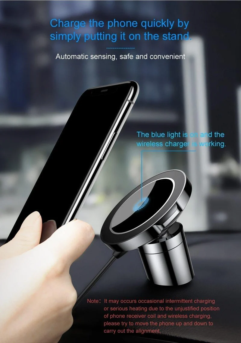 Baseus Qi Auto Drahtlose Ladegerät Magnetische Telefon Halter Für iPhone XS Samsung Drahtlose Aufladen Auto Halterung Handy Halter Stehen