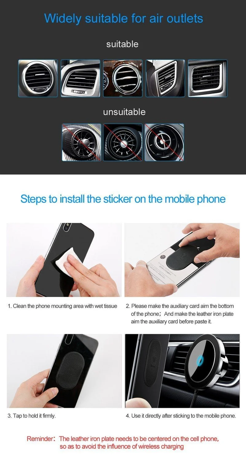Baseus Qi Auto Drahtlose Ladegerät Magnetische Telefon Halter Für iPhone XS Samsung Drahtlose Aufladen Auto Halterung Handy Halter Stehen