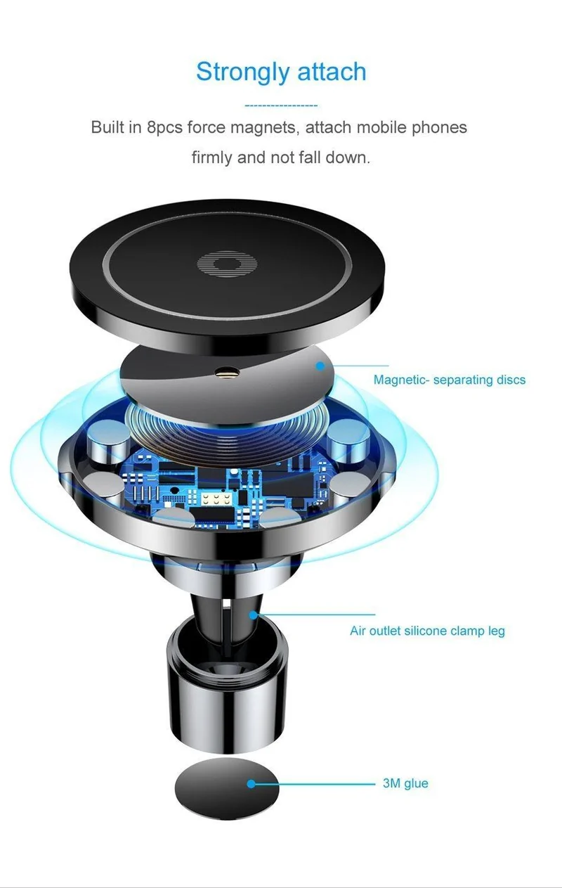 Baseus Qi Auto Drahtlose Ladegerät Magnetische Telefon Halter Für iPhone XS Samsung Drahtlose Aufladen Auto Halterung Handy Halter Stehen