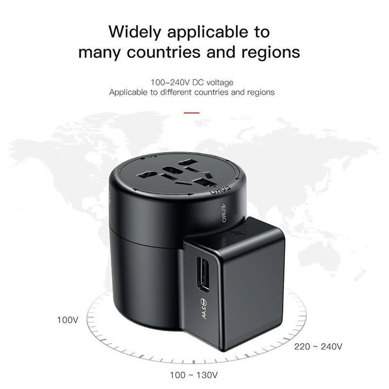Baseus Universal-USB-Reiseladegerät für Samsung Galaxy S8 S9 Plus Whirl USB-AC-betriebener tragbarer Reise-Telefonladegerät-Adapter