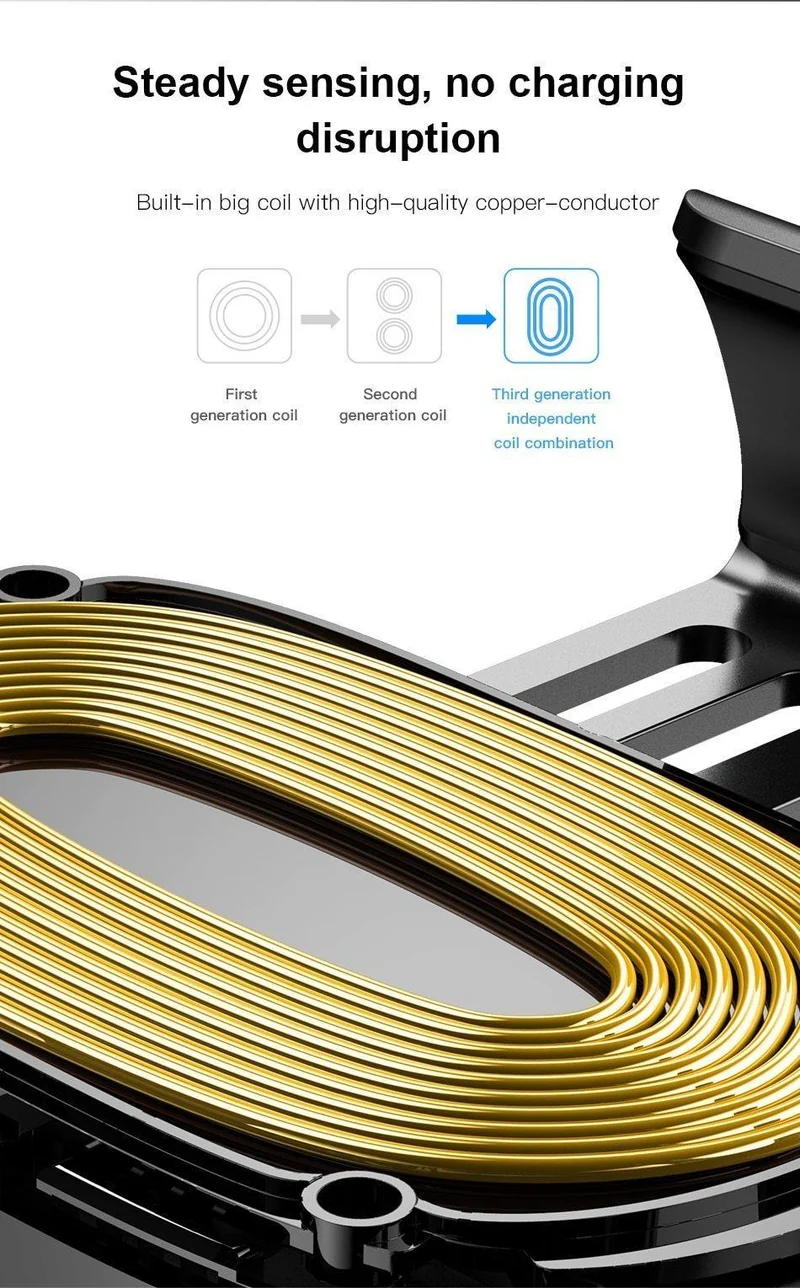 Baseus 2 in1 Qi Kabelloses Autoladegerät für iPhone X XS XR Samsung S9 Schnelles kabelloses Ladegerät Autohalterung Handyhalter