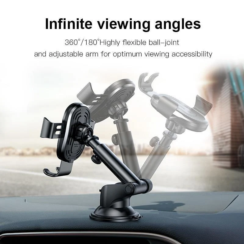 Baseus 2 in1 Qi Kabelloses Autoladegerät für iPhone X XS XR Samsung S9 Schnelles kabelloses Ladegerät Autohalterung Handyhalter