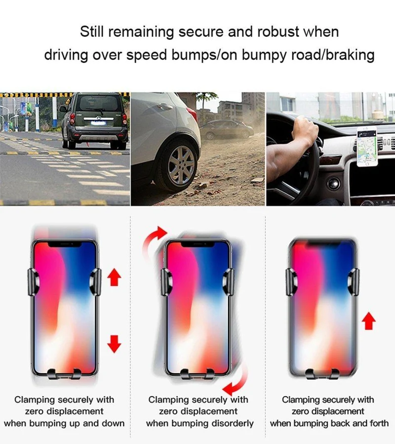 Baseus 2 in1 Qi Kabelloses Autoladegerät für iPhone X XS XR Samsung S9 Schnelles kabelloses Ladegerät Autohalterung Handyhalter