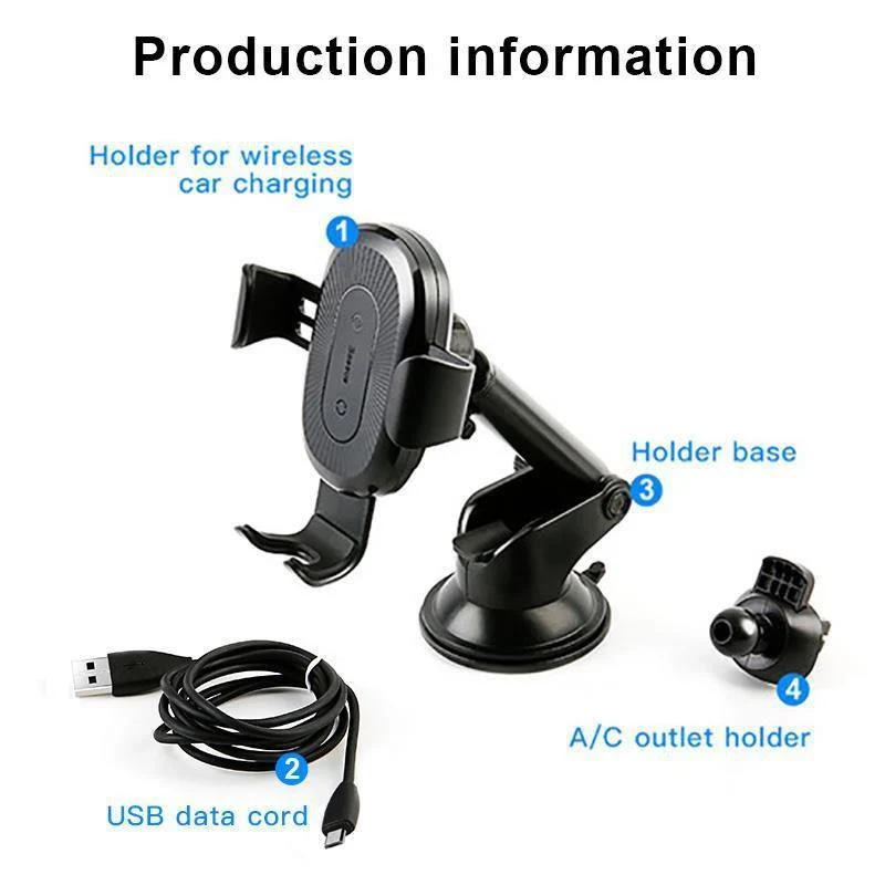 Baseus 2 in1 Qi Kabelloses Autoladegerät für iPhone X XS XR Samsung S9 Schnelles kabelloses Ladegerät Autohalterung Handyhalter