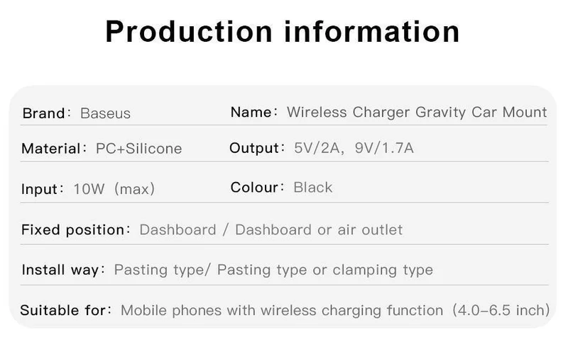 Baseus 2 in1 Qi Kabelloses Autoladegerät für iPhone X XS XR Samsung S9 Schnelles kabelloses Ladegerät Autohalterung Handyhalter