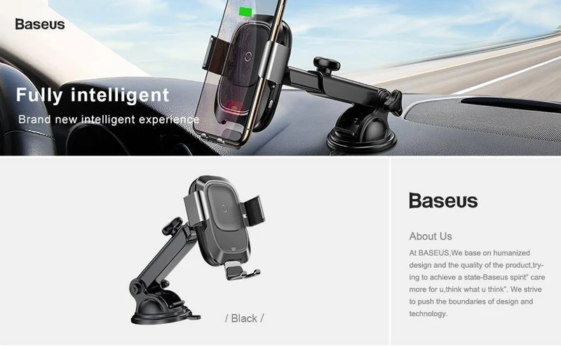 Baseus Qi Car Wireless Charger für iPhone Handy-Ladegerät Infrarot-Induktion Schnelle kabellose Aufladung Autotelefonhalter Ständer