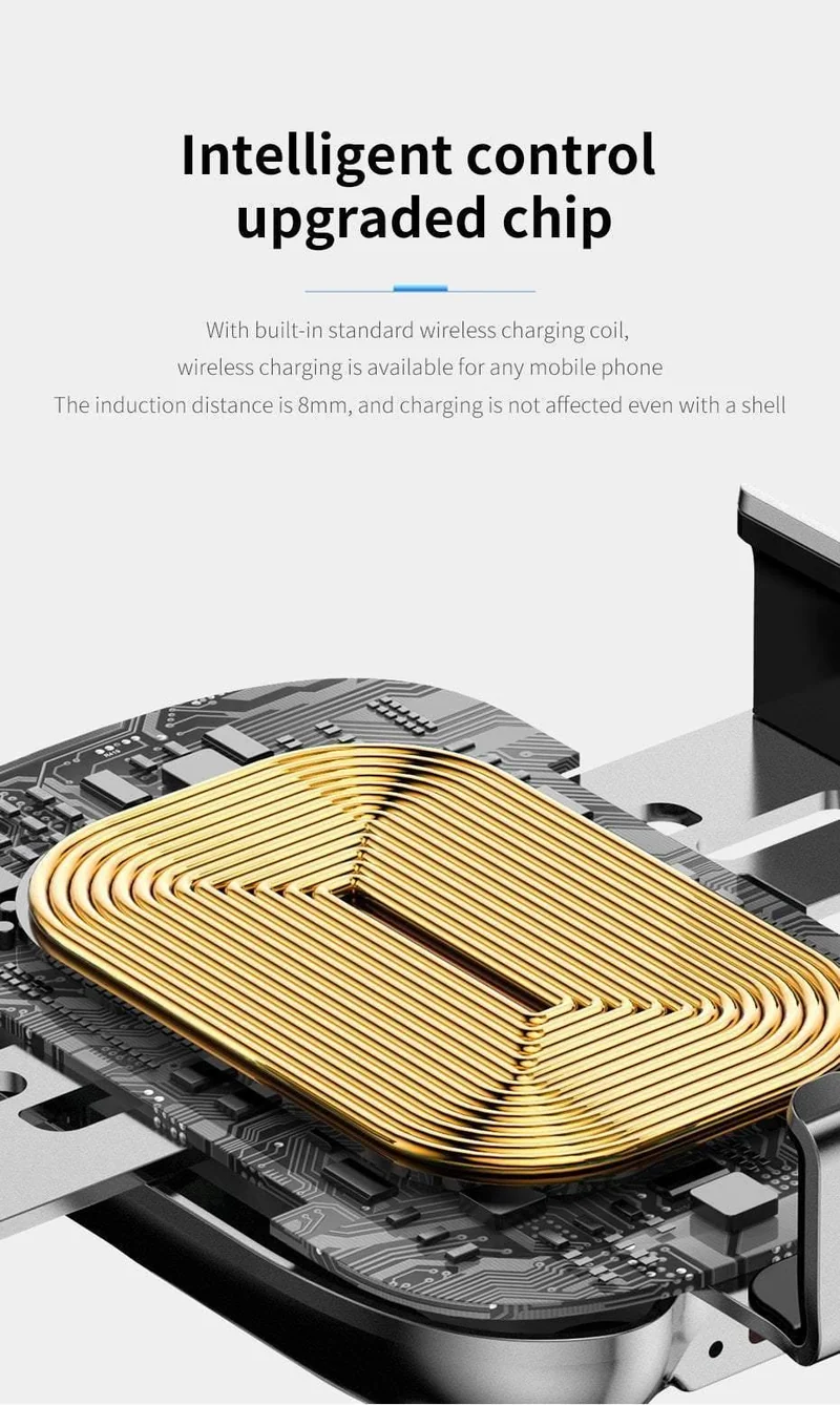 Baseus Qi Car Wireless Charger für iPhone Handy-Ladegerät Infrarot-Induktion Schnelle kabellose Aufladung Autotelefonhalter Ständer