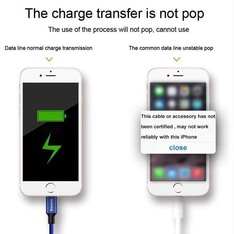Baseus USB-Kabel für iPhone X 8 7 Plus Schnellladekabel Handy USB-Datenkabel für iPhone 5 6 6s iPad USB-Ladekabel