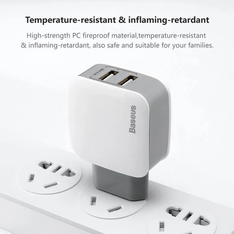 Baseus Dual USB-Ladegerät für iPhone Xs Max X Schnelllade-Wandladegerät für Samsung S9 Xiaomi Mix 3 Handy-Ladeadapter