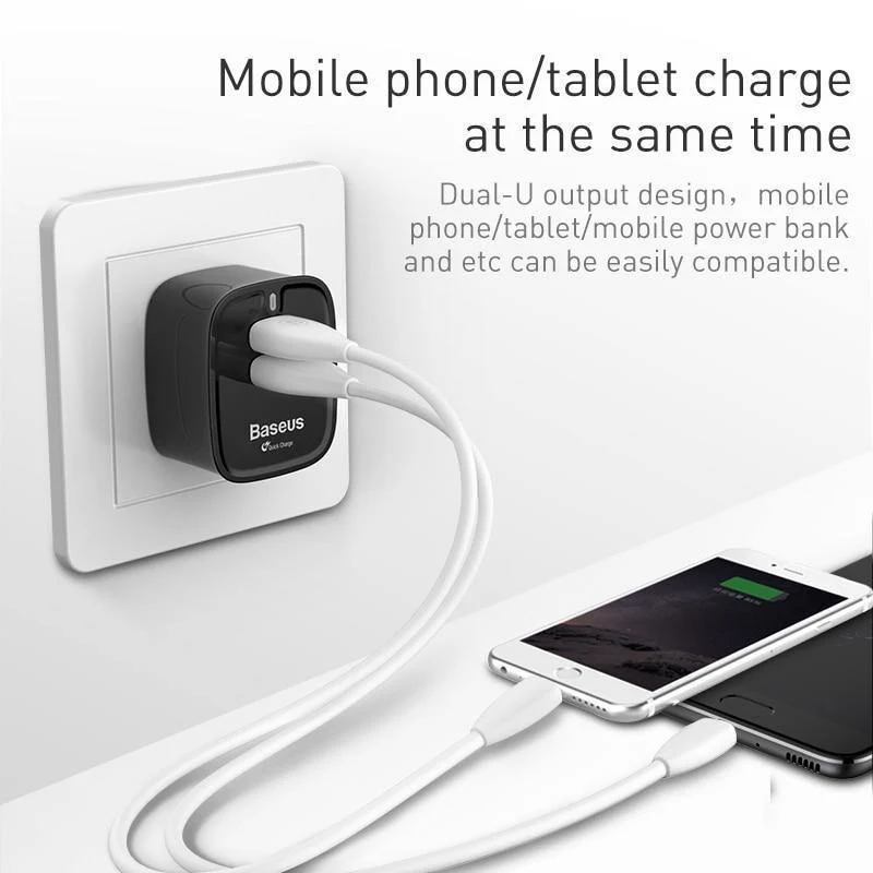 Baseus USB-Ladegerät Quick Charge 3.0 Turbo-Wandladegerät UK-Stecker QC3.0 QC-Schnellladegerät für Samsung-Tablet-Handy