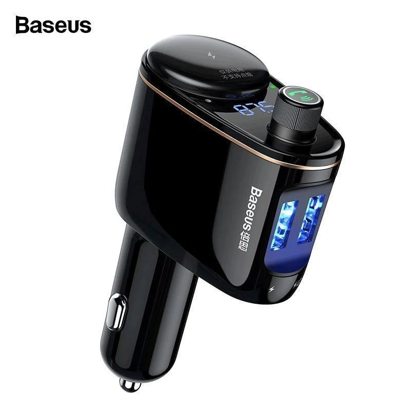 Baseus 3.4A Dual USB Autoladegerät für iPhone Bluetooth FM Transmitter Car Kit MP3 Player FM Modulator Schnelles Handyladegerät